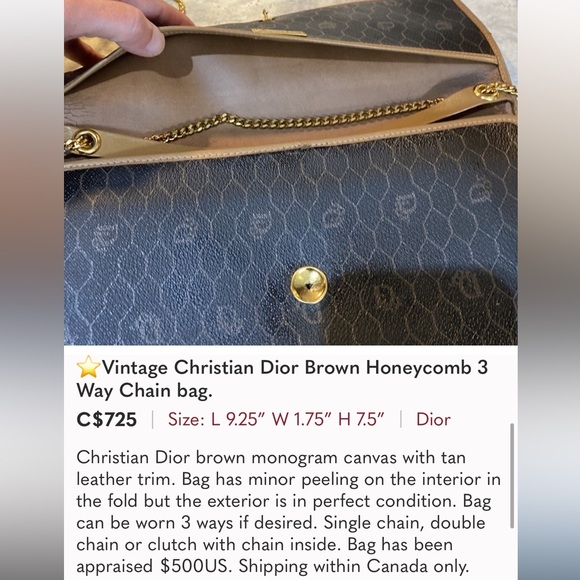CHRISTIAN DIOR Vintage Monogram Crossbody Purse Signature Shoulder Bag Clutch CD - Picture 15 of 15